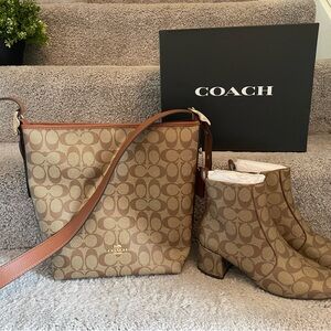 Coach Boots size 7 & over the shoulder satchel. Both brand new, never used.